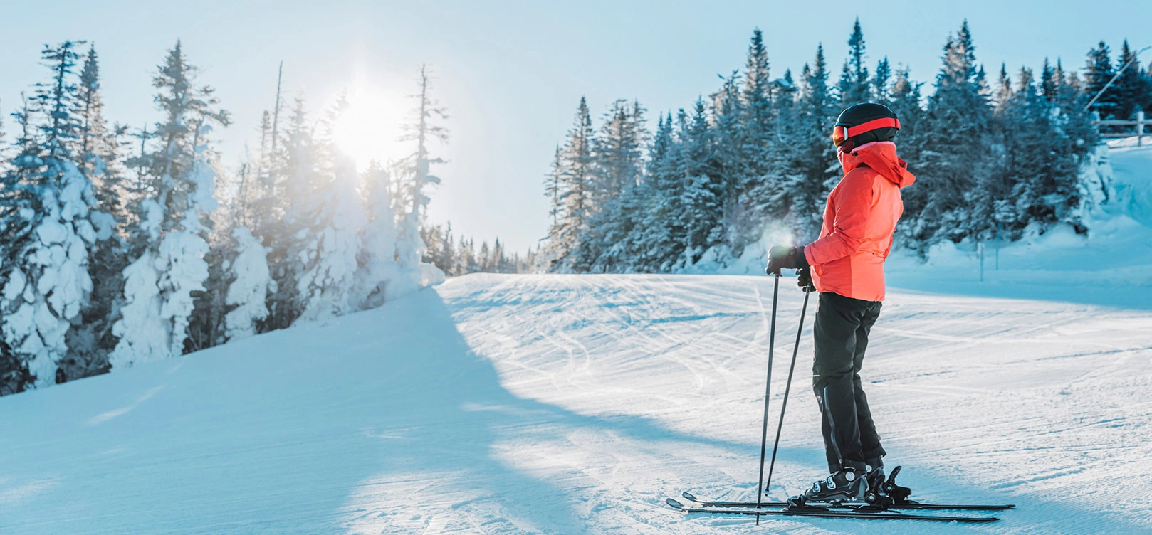 Skiing at top of Mountain